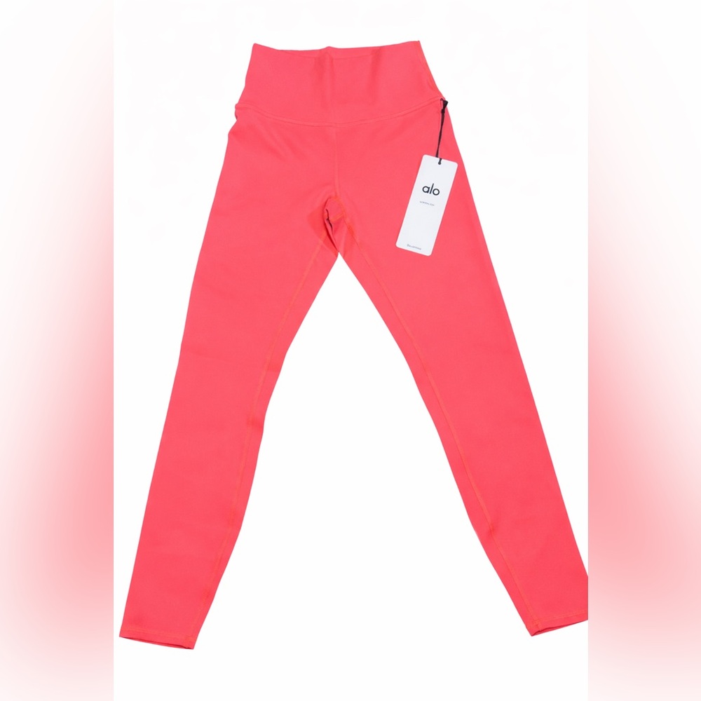 Alo Yoga 7/8 High Waist Airlift Legging Fluorescent Pink Coral Size S NWT - Picture 2 of 4